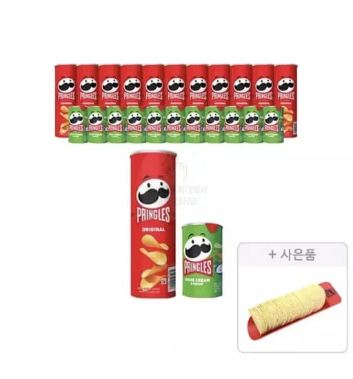 프링글스 오리지날 110g, 12개+양파맛 53g, 12개 + 증정(프링글스 트레이, 1개) (29,360원/무료) 티멤 26,510원