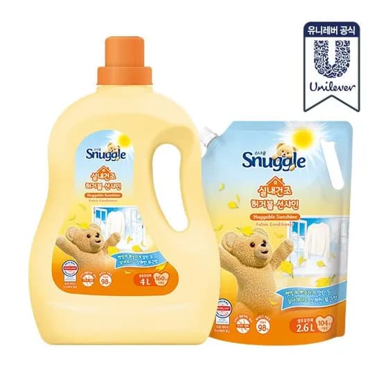 스너글 오리지널 초고농축 섬유유연제 4L+2.6L 총 6.6L (23,760원/무료)