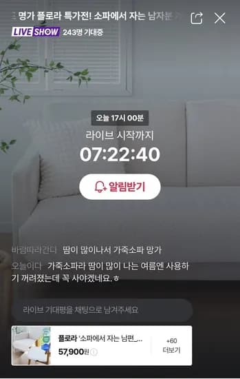 플로라 듀라론 냉감 소파패드+냉감방석 2장 (57,900원/무료배송)