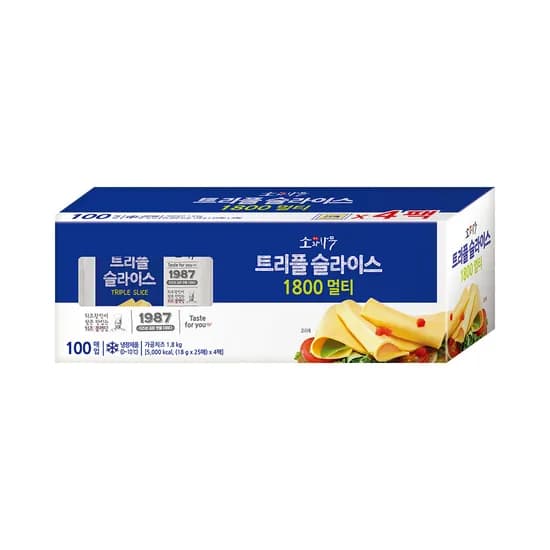 동원 소와나무 트리플 슬라이스 치즈 8g 100개입 (18,900원/무료)1