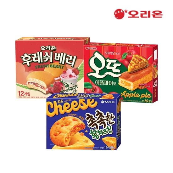 오리온 촉촉한 황치즈칩오뜨 애플파이후레쉬베리 세트 (16,146원/무료)