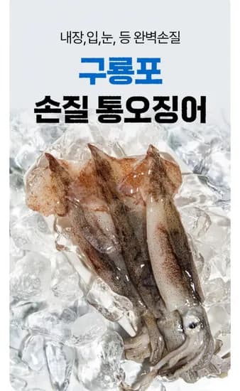 급냉 자연산 손질 통오징어 220g팩 (14,880원/무배)4