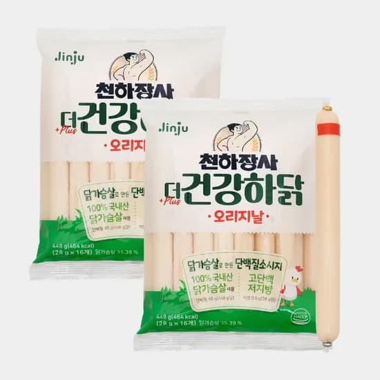 천하장사 더 건강하닭 오리지날 448g+448g 28gX총32개 2팩 (2,990원/무료)1