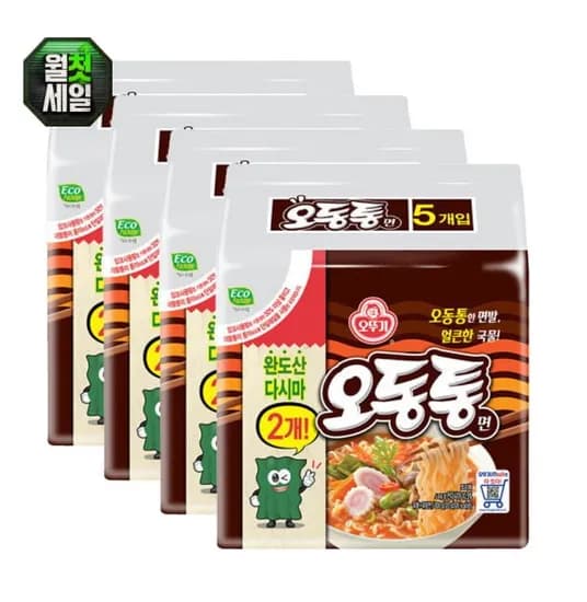 오뚜기 오동통면(5개입) x 4팩(총0개입) (카드 11,810원/무료)2
