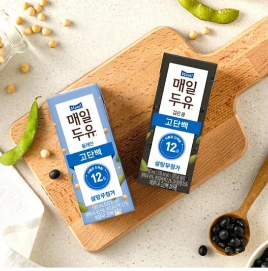 매일두유 고단백 플레인 24팩 + 고단백 검은콩 24팩 (2,800원/무료)8