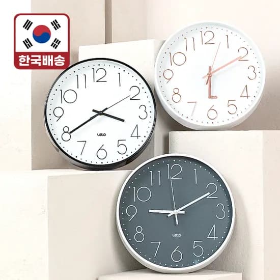 레토 완전 무소음 벽시계 플랫 거실 인테리어 벽걸이 시계