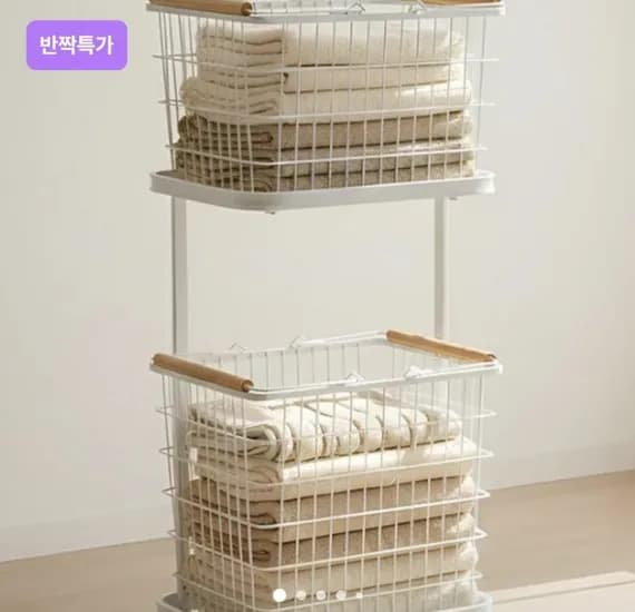 철제 와이어 이동식 분리형 바구니 2단 (30,55원/무료)1