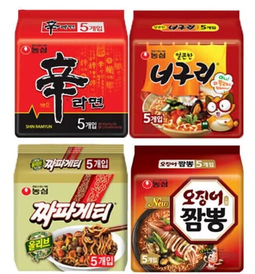 신라면 5봉 + 너구리 5봉 + 짜파게티 5봉 + 오징어짬뽕 5봉 (총 0봉) (15,220/무료)2