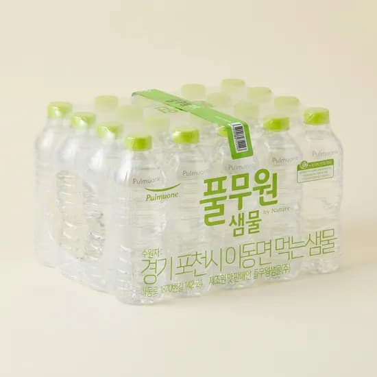 풀무원 샘물 생수, 무라벨, 500ml, 80개 (13,990원/무료)