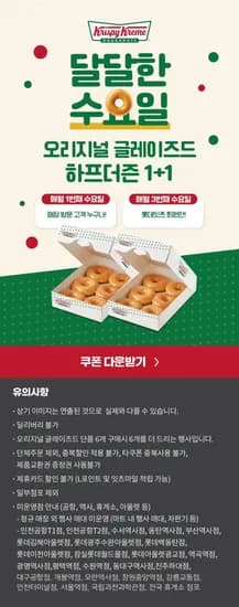오리지널 글레이즈드 하프더즌 1+1 (10,800원/픽업)