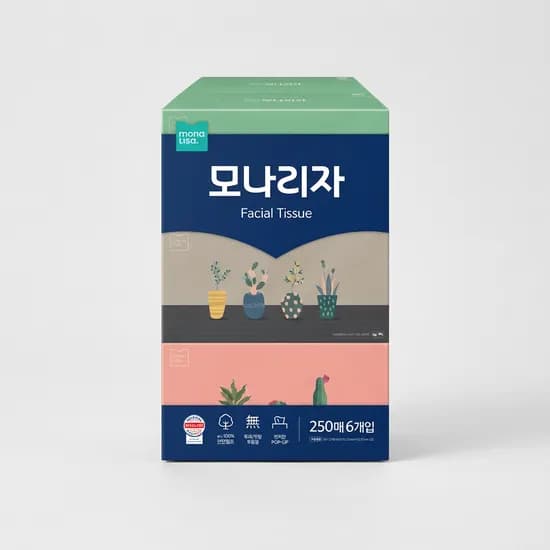 모나리자 미용티슈 250매 6개입 2팩 (총 3,000매) 15,900원