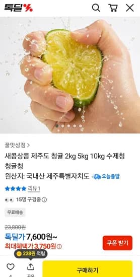 새콤상콤 제주도 청귤 3kg (9,600원/무배)