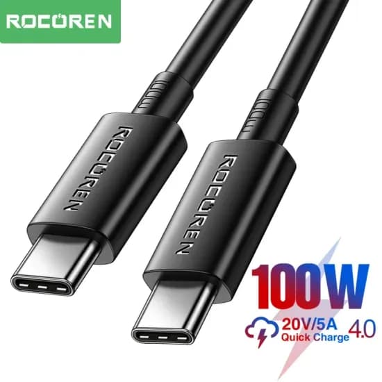 Rocoren 100W USB C-USB 유형 C 케이블 0.5m