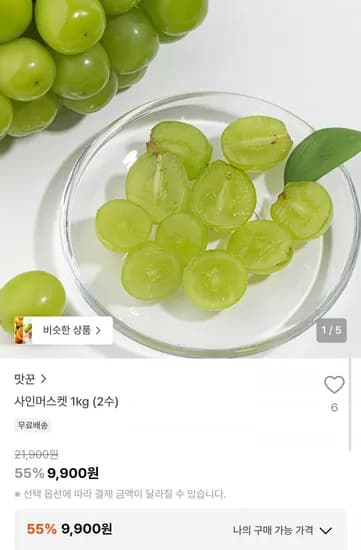 사인머스켓 1kg (2수) (9,900원/무료)