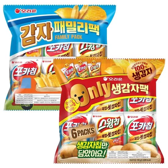 오리온 감자 패밀리팩 180g 1개 외 온리 생감자팩 180g 1개