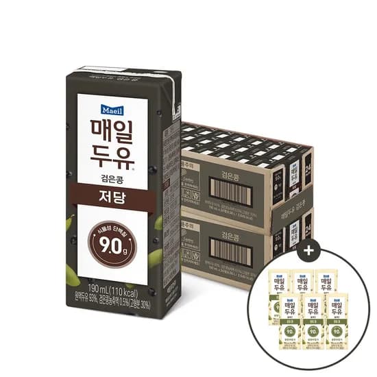*매일두유 검은콩 190ml 48팩+99.9 플레인 6팩 증정 (24,210/무료)