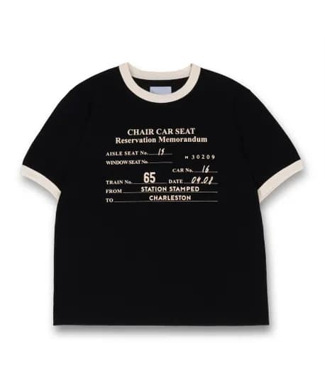 CHARLESTON 링거 티셔츠 블랙 아이보리 37,170원