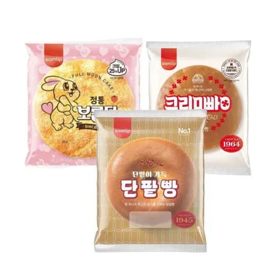 삼총사빵 3종 각 3봉씩 9봉(정통크림빵/정통단팥빵/정통보름달) (11,500원/무료)