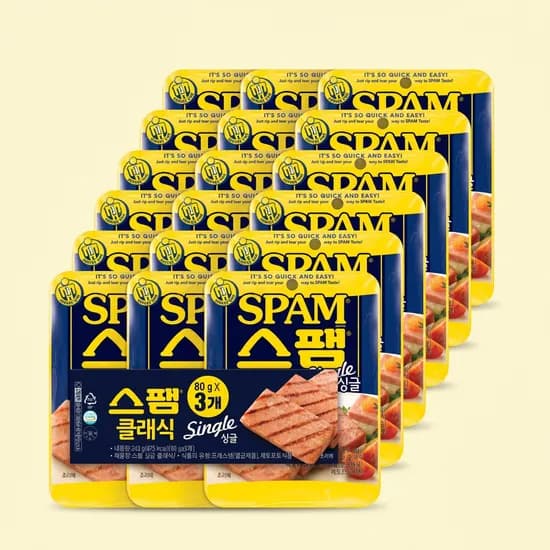 스팸 클래식 싱글, 80g, 8개 (26,531원/무료)1