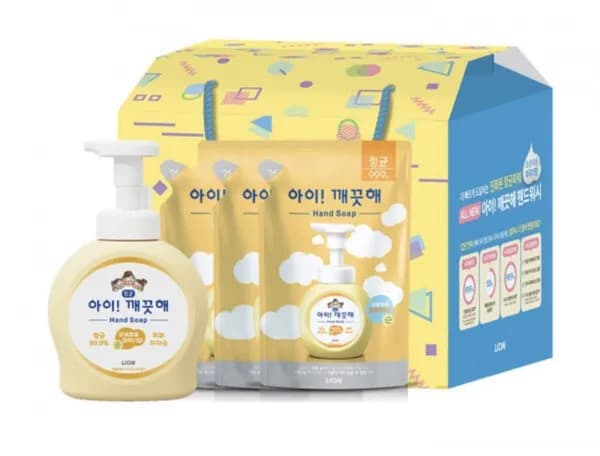 아이깨끗해 핸드워시 선물세트 본품 용기 490ml 개+리필 450ml 3개 (12,370원/무료)1