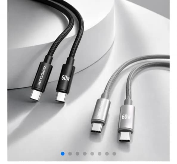C to C 60W 초고속 충전케이블 2개