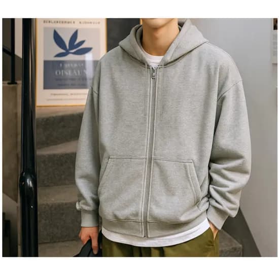 베이스 오버핏후드집업 남녀공용 후드집업