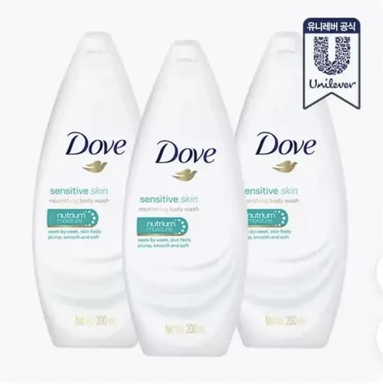 도브 바디워시 센서티브 200ml 3개