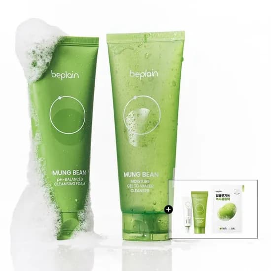 비플레인 녹두 수분 워터 클렌저 클렌징폼 듀오 170ml 160ml