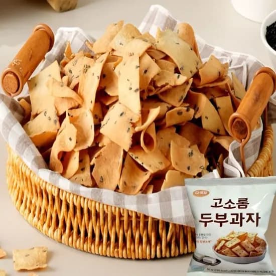 바삭한 구운 수제 두부과자 두부칩 간식 과자세트 80g x 6팩