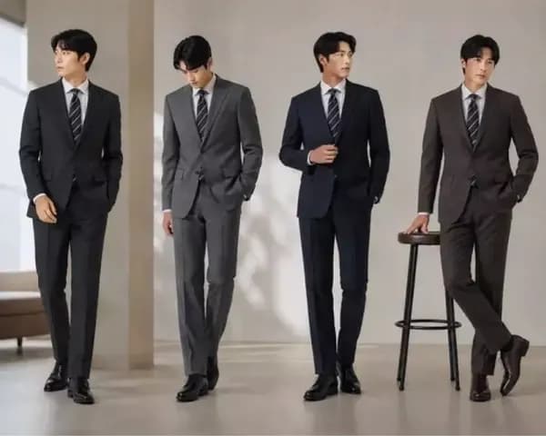 지이크 울 혼방 스판 정장 종 택1