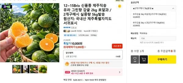 제주 유라 그린향 감귤 2kg