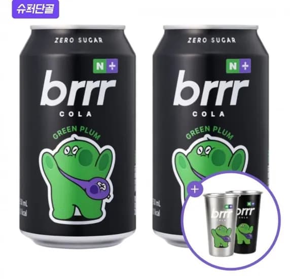 부르르 X 택이 제로콜라 매실 350ml 24개