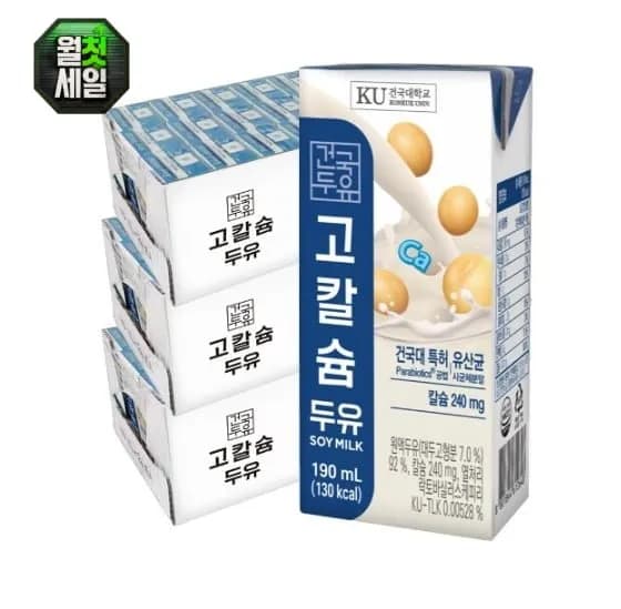 건국유업 고칼슘두유 190ml 72팩 23,370원