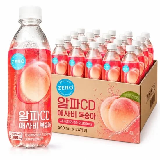 알파CD 애사비 복숭아 제로 500ml 24개 21,700원