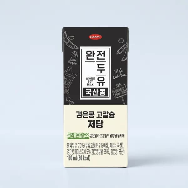 한미 완전두유 국산콩 검은콩 고칼슘 저당 190ml 32팩