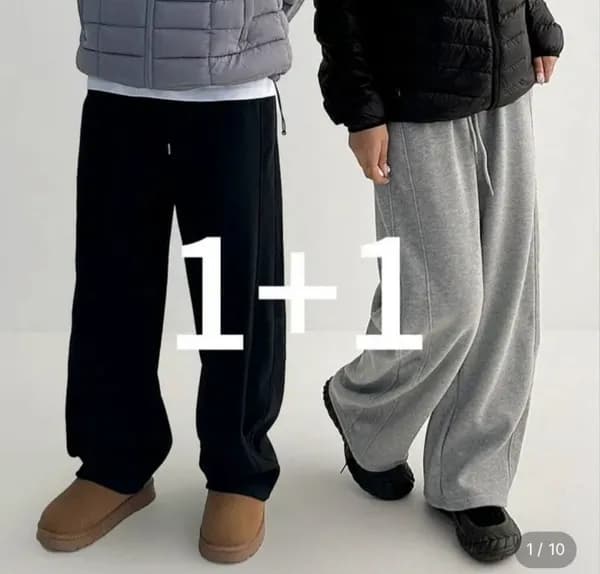 1+1 남녀공용 헤비 기모 와이드팬츠 25,950원