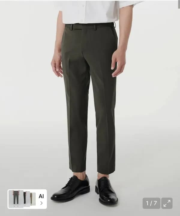 무신사스탠다드 테이퍼드 히든밴딩 크롭 슬랙스 12,900원