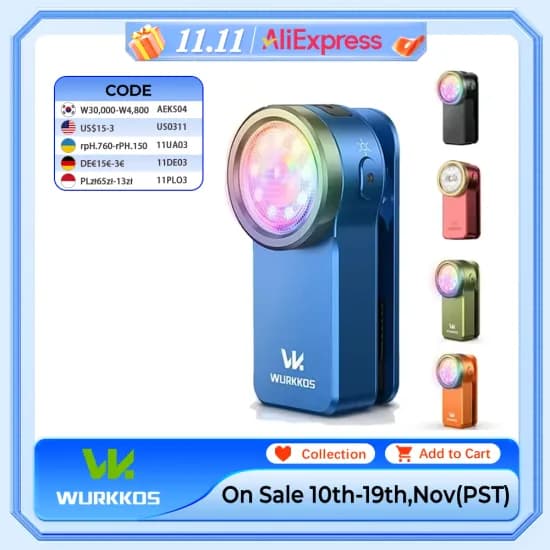 Wurkkos HD03 680LM 미니 클립 라이트 USB C 충전식 포켓 손전등 스포트라이트 플러드라이트 휴대용 EDC RGB 토치 자석 포함