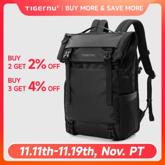 타이거뉴 확장 가능한 남성 여행용 백팩