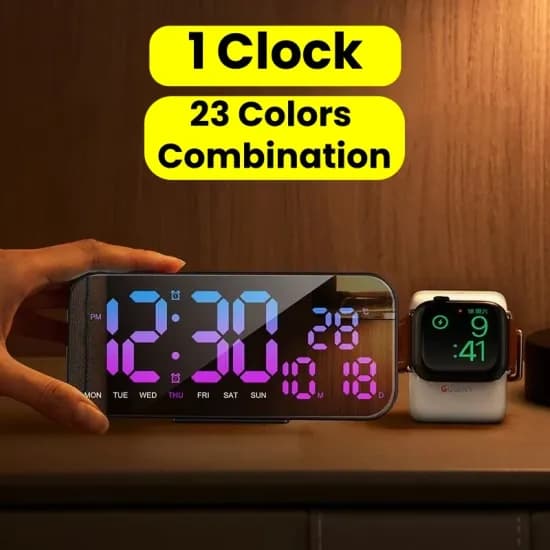 RGB LED 디지털 색상 변환 알람 시계