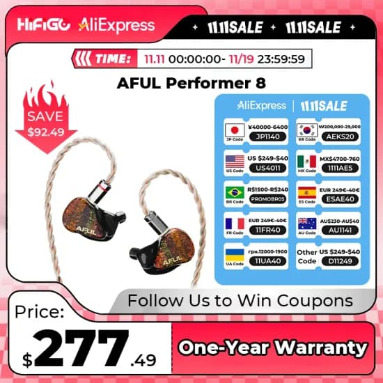 MOONDROP CHU II HiFiGO AFUL Performer 5 1DD + 4BA 인이어 모니터 이어폰