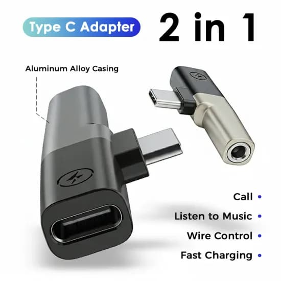 삼성 갤럭시 S25 S24 S23 울트라 USB 타입 C 3.5mm 잭 헤드폰 충전기 고속 충전 스플리터