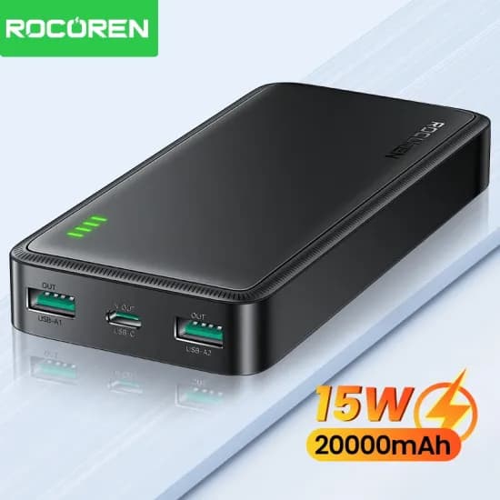 Rocoren 15W 20000mAh 휴대용 충전 보조배터리