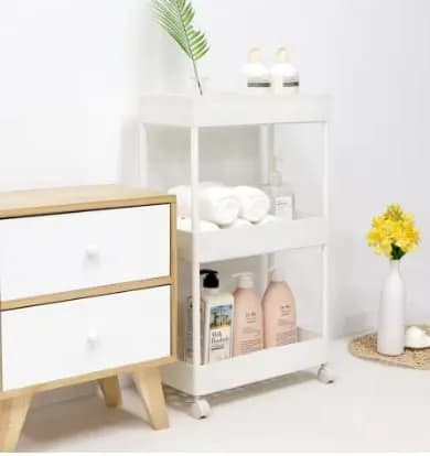 이동식 틈새 트롤리 선반 주방 세탁실 수납장 3단 5,474원