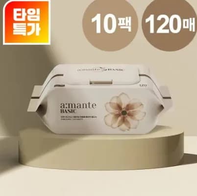 BA 엠보싱 캡형 물티슈 120매 10팩