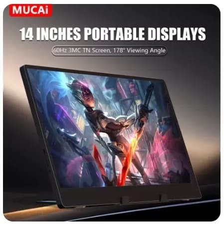 MUCAI 휴대용 디스플레이 14인치 $19.6 800W GaN 충전기 $17.2