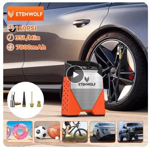 ETENWOLF 휴대용 에어펌프 S3 $27.6 V3 $26.57