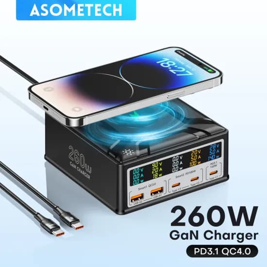 ASOMETECH 260W GaN충전기 43.45 Essager 보조베터리 29.88 데스크탑스탠드마