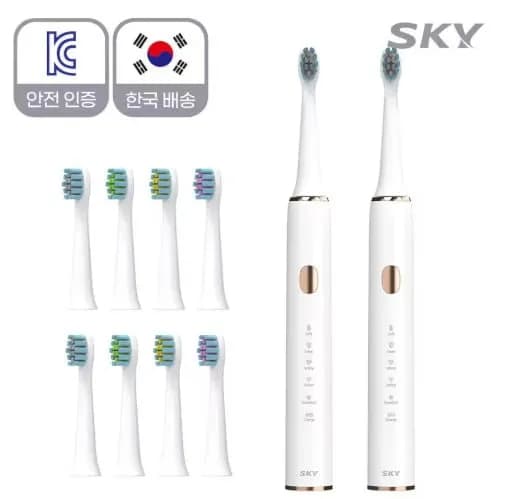 스카이 음파 전동칫솔 1+1 칫솔모 5개