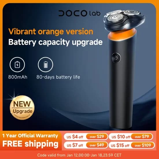 DOCOLAB 트리플 블레이드 회전식 전기면도기